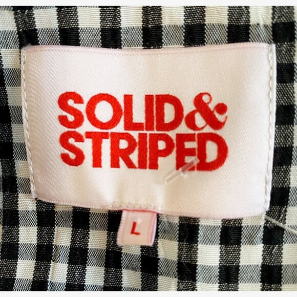 Solid & Striped Gingham Daisy Cut-out Dress Size L, New, Black/White - Picture 5 of 16